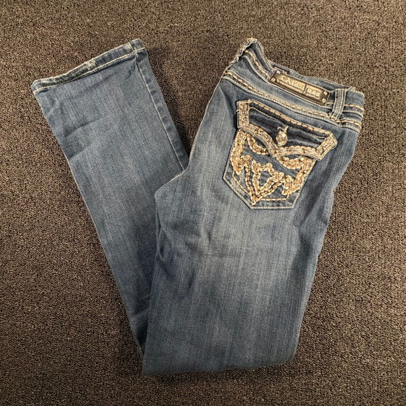 LA Idol USA Denim - LA Idol USA Bootcut Jeans Womens Size 15 Medium Wash Rhinestone Embellished Y2K